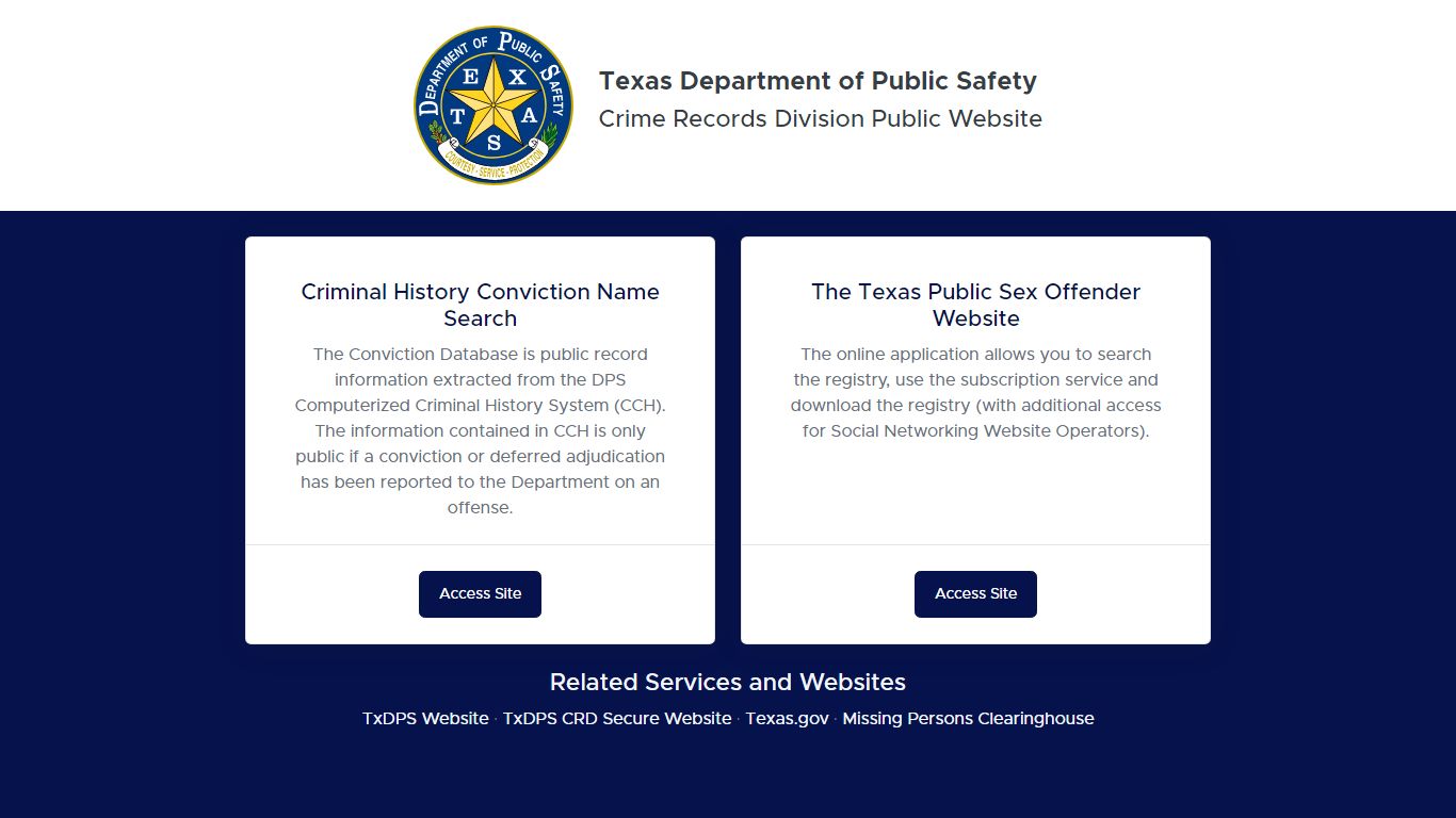 Sex Offender Map Control - TxDPS Crime Records Division